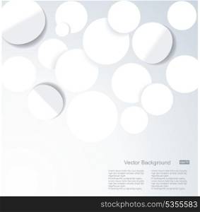 Abstract 3D Geometrical Design.White paper circles.