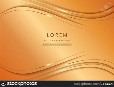 Abstract 3d gold curve template luxury on gold background with space for text. You can use for ad, poster, template, business presentation. Vector illustration