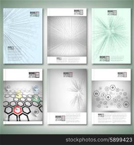 Abstract 3D hexagonal backgrounds. Brochure, flyer or report for business, templates vector.