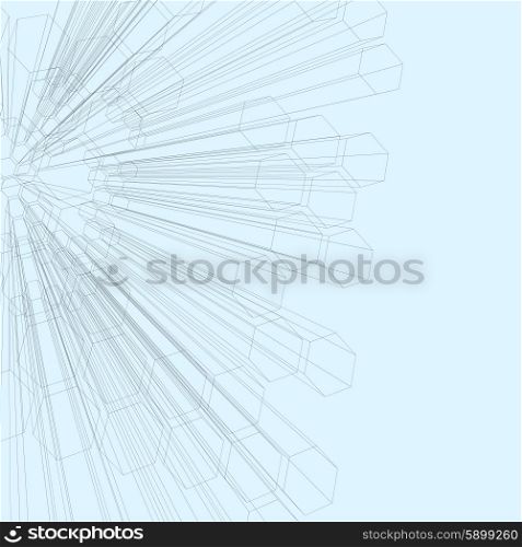 Abstract 3D hexagons background, vector template for business or science design.