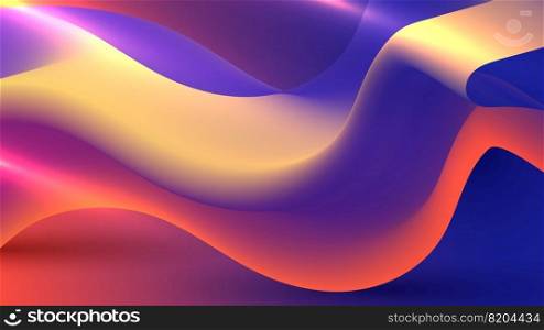 Abstract 3D liquid colorful gradient flow wave shape elements background. Vector illustration