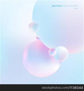 Abstract 3D liquid fluid circles pastel color beautiful background. Creative minimal template for cover brochure, flyer, poster, wallpaper, banner web, placard. Vector illustration