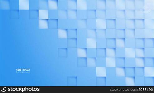 Abstract 3d modern square background. Blue sky geometric pattern texture. vector art illustration