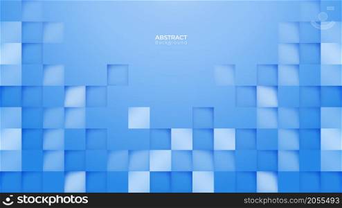 Abstract 3d modern square background. Blue sky geometric pattern texture. vector art illustration