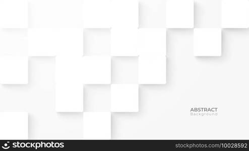 Abstract 3d modern square background. White and grey geometric pattern texture. vector art illustration