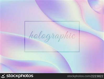 Abstract 3D modern trendy liquid or fluid dynamic shapes holographic background. Vector graphic illustration