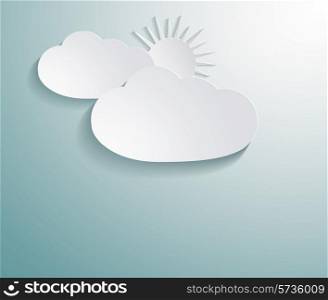 Abstract 3D paper cloud with sun