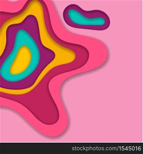Abstract 3D paper cut background. Abstract wave shapes. Vector format