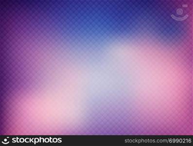 Abstract 3D purple color grid on blurred background and texture. Trendy hipster geometry pattern. Vector illustration