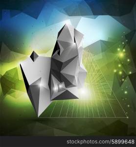 Abstract 3D pyramid, geometric colorful triangle design. Template for business or science design.