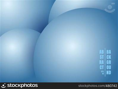 Abstract 3D realistic liquid or fluid circles blue color beautiful background. Vector illustration