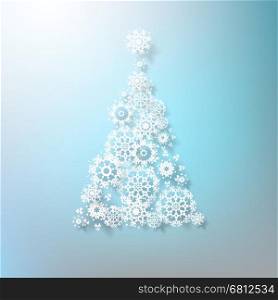 Abstract 3D Snowflakes Christmas Tree. EPS 10 vector. Abstract 3D Snowflakes Christmas Tree. EPS 10