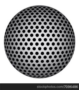 Abstract 3D Sphere with Black Circle Dots. Vector Illustration