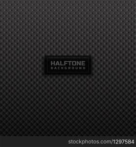 Abstract 3d square halftone pattern on black background and texture. Vector illustration