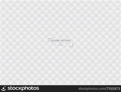 Abstract 3D square pattern geometric white gradient background and texture. Vector illustration