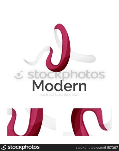 Abstract 3d swirl ribbon logo template with business card corporate identity design. Abstract 3d swirl ribbon logo template with business card corporate identity design. Vector illustration