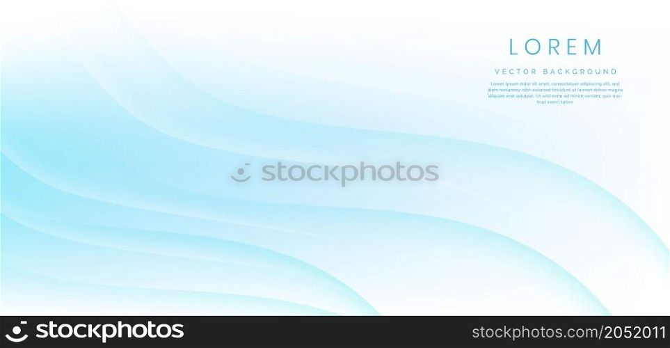 Abstract 3D wave trendy geometric abstract background with white and blue gradient. You can use for ad, poster, template, business presentation. Vector illustration
