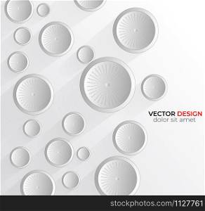 Abstract 3D white circle abstract background design. vector in eps 10