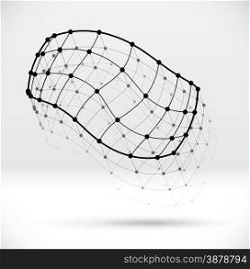 Abstract 3D wireframe shape with connected balls structure