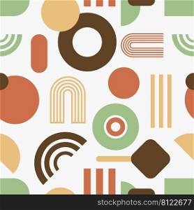 Abstract aesthetic art trendy design minimalist geometric seamless pattern on white background. You can use for packaging, fabric print, wallpaper, print ad, poster, presentation, banner web, brochure, etc. Vector illustration