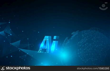 abstract Ai technology communication concept vector background