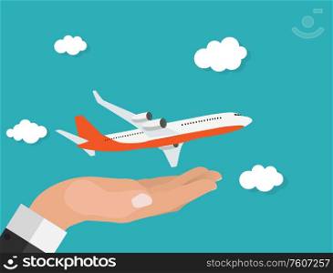 Abstract Airplane Background with Hand Vector Illustration EPS10. Abstract Airplane Background with Hand Vector Illustration