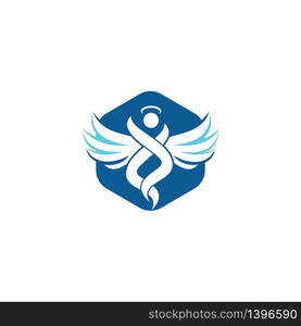 Abstract Angel Vector Logo Design. Represents the Concept of religion, kindness and charity.