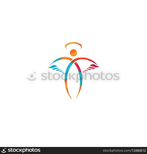 Abstract Angel Vector Logo Design. Represents the Concept of religion, kindness and charity.