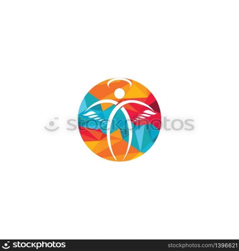 Abstract Angel Vector Logo Design. Represents the Concept of religion, kindness and charity.