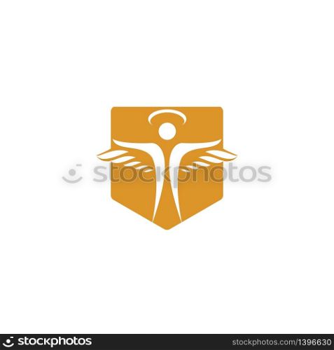 Abstract Angel Vector Logo Design. Represents the Concept of religion, kindness and charity.