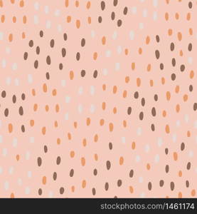 Abstract animals spot seamless pattern. Random polka dots shapes endless wallpaper, Cute dottes background. Design for fabric, textile print, wrapping paper, cover. Vector illustration. Abstract animals spot seamless pattern. Random polka dots shapes endless wallpaper, Cute dottes background.