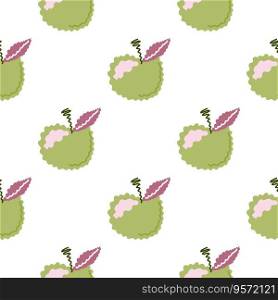 Abstract apple fruits seamless pattern. Fruit ornament. Design for fabric, textile print, surface, wrapping, cover, greeting card. Vintage vector illustration. Abstract apple fruits seamless pattern. Fruit ornament.