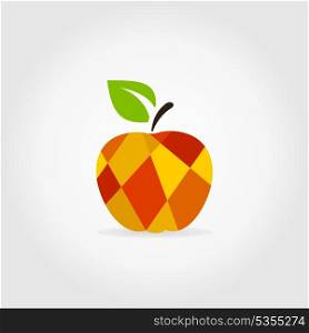 Abstract apple on a white background. A vector illustration
