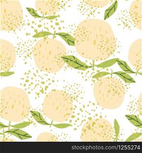 Abstract apples seamless pattern. Botanical print. Modern design for fabric, textile print, wrapping paper, children textile. Trendy vector illustration. Abstract apples seamless pattern. Botanical print. Modern design