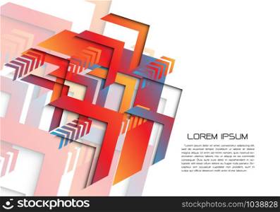 Abstract arrow color direction geometric on white with black text design modern futuristic background vector illustration.