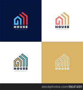 Abstract arrows real estate house logo icon Vector Image