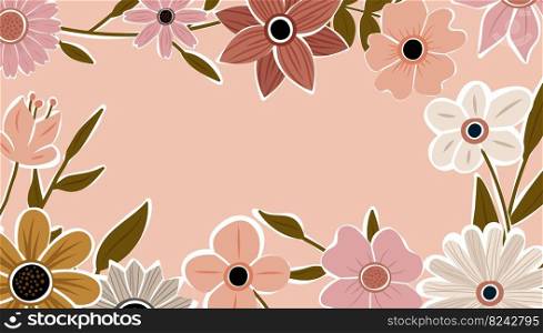 Abstract art nature background vector. Trendy plants frame. design background color flowers, decorative beautiful garden. Botanical leaves and floral pattern design for summer sale banner. Abstract art nature background vector. Trendy plants frame. design background color flowers, decorative beautiful garden. Botanical leaves and floral pattern design for summer sale banner.