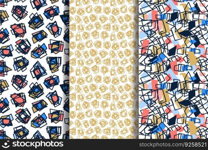 Abstract art pattern set modern and fashion Vector Image