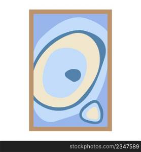 Abstract artwork in frame semi flat color vector object. Full sized item on white. Decorating apartment interior simple cartoon style illustration for web graphic design and animation. Abstract artwork in frame semi flat color vector object