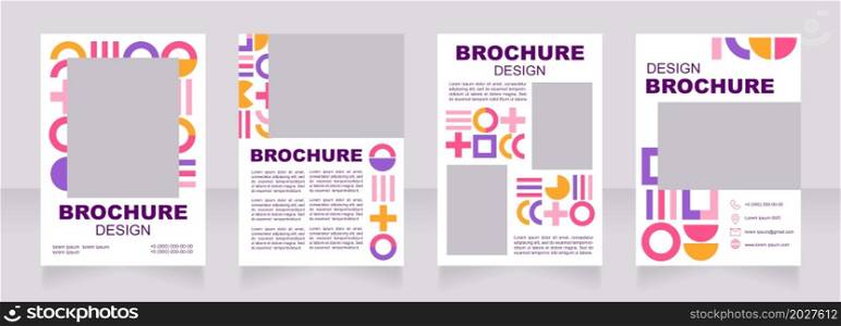 Abstract artworks museum exhibition blank brochure layout design. Vertical poster template set with empty copy space for text. Premade corporate reports collection. Editable flyer paper pages. Abstract artworks museum exhibition blank brochure layout design