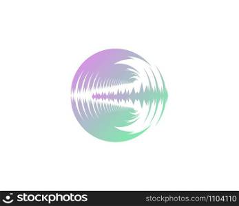 Abstract Audio Sound wave logo creative template vector