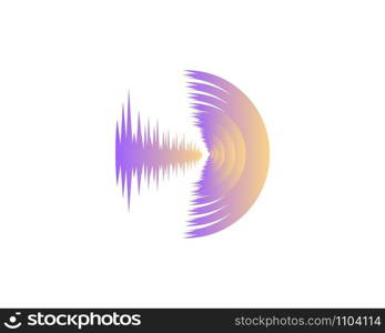 Abstract Audio Sound wave logo creative template vector