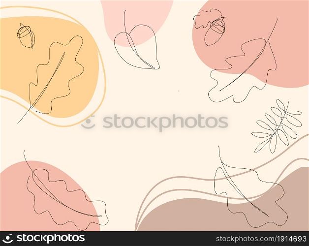 Abstract Autumn Art Botanical Background with Fashion Neutral Flourish Elements in Beige Colours. Bohemian Style Contemporary Wallpaper. Vector Pastel Luxurious Backdrop.. Abstract Autumn Art Botanical Background with Fashion Neutral Flourish Elements in Beige Colours. Bohemian Style Contemporary Wallpaper. Pastel Luxurious Backdrop.