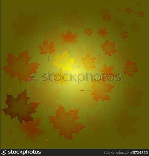 Abstract autumn background from flying leaves of a maple&#xA;