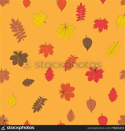 Abstract Autumn LeavesSeamless Pattern Background. Vector Illustration EPS10. Abstract Autumn LeavesSeamless Pattern Background. Vector Illustration