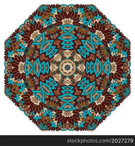 Abstract autumn ornamental Medallion. Vector Mandala flower rosette.. Abstract geometric tiled ethnic seamless pattern ornamental.