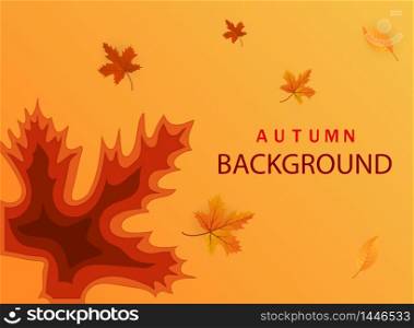 Abstract autumn paper cut template.Modern banner with 3D abstract background and paper cut shapes of leaves .Trendy layout for business presentations, cards, flyers, posters. vector eps10. Abstract autumn paper cut template.Modern banner with 3D abstract background and paper cut shapes of leaves .Trendy layout for business presentations, cards, flyers, posters. vector