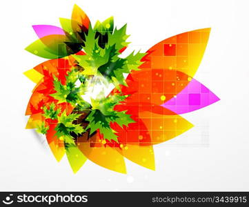 Abstract autumn vector background with leaves