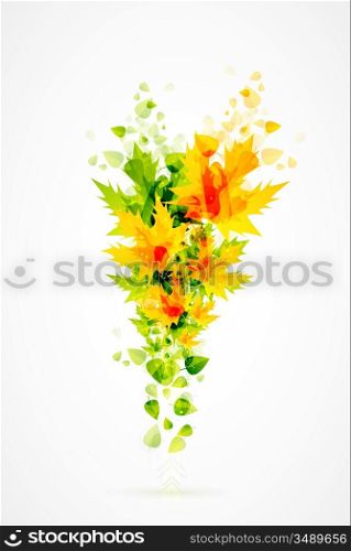 Abstract autumn vector background with leaves