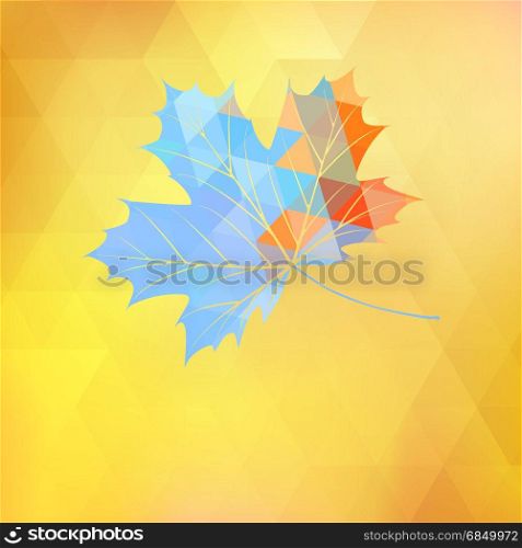 Abstract autumnal maple leaf background made of triangles. And also includes EPS 10 vector